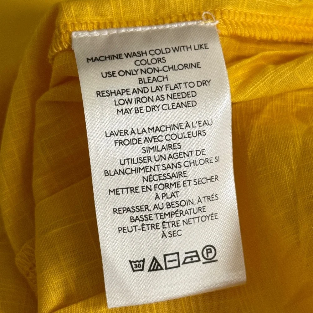 By Anthropologie MEDIUM Mustard Yellow Babydoll Top - Picture 9 of 10